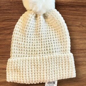 2 PK - Style & Co Faux Fur Pom Beanie Waffle knit Shimmer Woman’s Hat One size